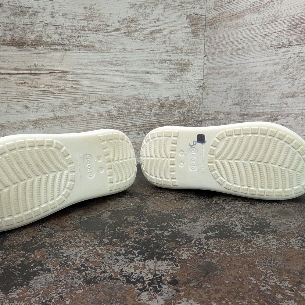 Womens Crocs Classic Crush Platform Clog Shoes Sz 8 Used Bandana Print 208119 - Picture 9 of 10